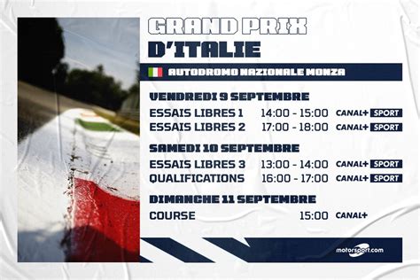 Le Programme Du GP D Italie F1