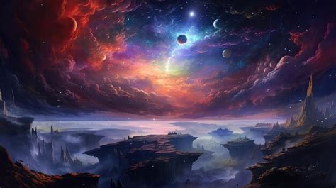 Premium AI Image | Celestial dance interstellar clash breathtaking ...