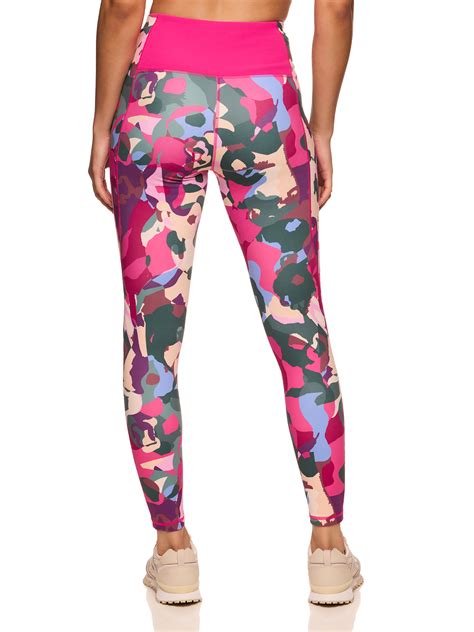 Reebok Womens Printed Evolution High Rise 7 8 Leggings With Side