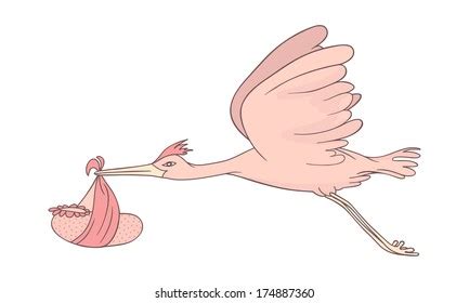 Stork Flying Baby Stock Illustration 174887360 | Shutterstock