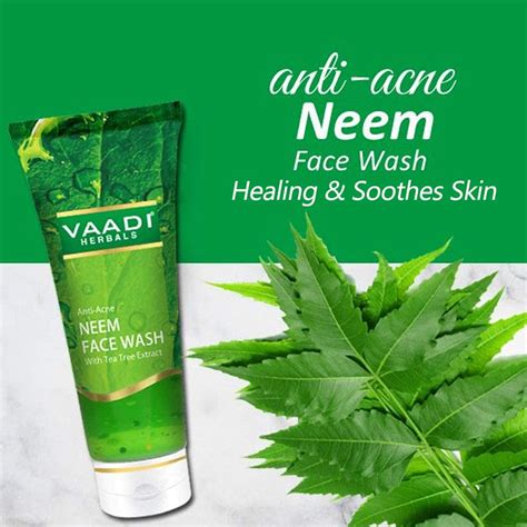 Vaadi Herbals Acne Face Wash Skin Cleanser Neem With Tea Tree Extract 4x60ml Skin Cleanser