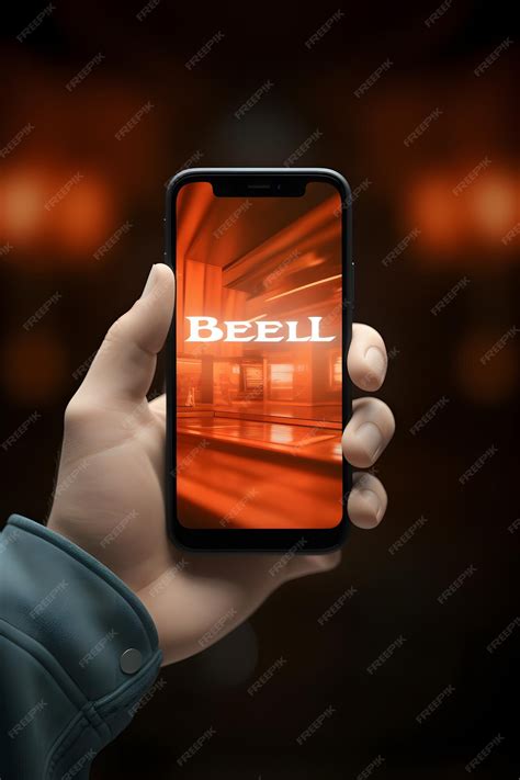 Premium Ai Image Person Holding Smartphone With Bell Logo Displayed