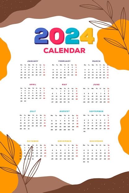 Premium Vector New Year Calendar Template Hand Drawn Background