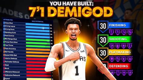 THIS 7 1 DEMIGOD CENTER BUILD IS DOMINATING NBA 2K24 OVERPOWERED BUILD