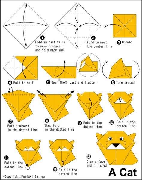 Origami Instructions Easy Cat