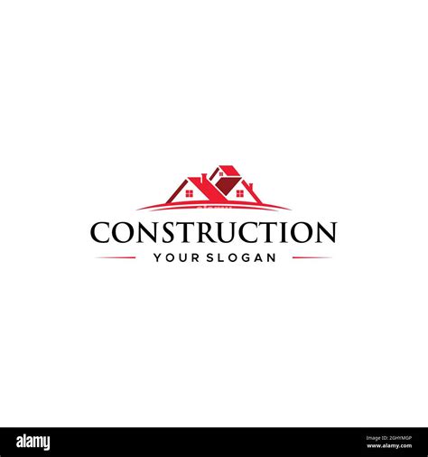 Modern CONSTRUCTION Real Estate Home Logo Design Stock Vector Image