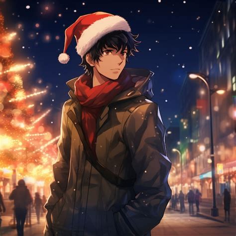 Personagem De Anime Na Cidade Na Temporada De Natal Foto Gr Tis