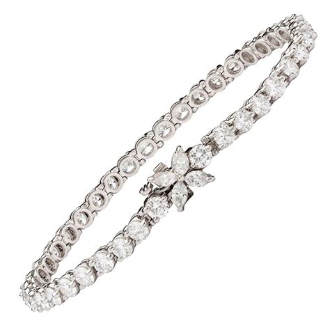 Tiffany And Co Diamond Platinum Victoria Line Bracelet At 1stdibs