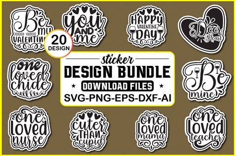 Valentines Day Sticker Design Bundle Graphic By Designmaster