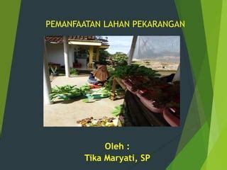 MATERI PEMANFAATAN LAHAN PEKARANGAN TIKA M Ppt