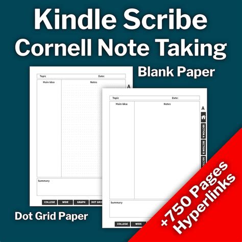 Kindle Scribe Templates Cornell Notes For Kindle Scribe With Etsy