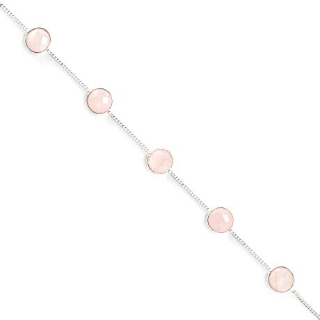 Pulsera Sabrina Cuarzo Rosa Plata Nc Joyas