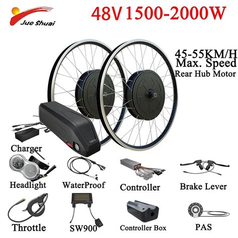 48v 1500w 2000w Electric Bike Conversion Kit Brushless Gearless Motor Wheel Ebike Conversion Kit