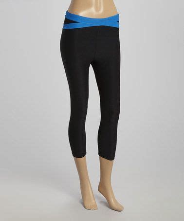 Black Electric Blue Crisscross Capri Leggings Zulily Zulilyfinds