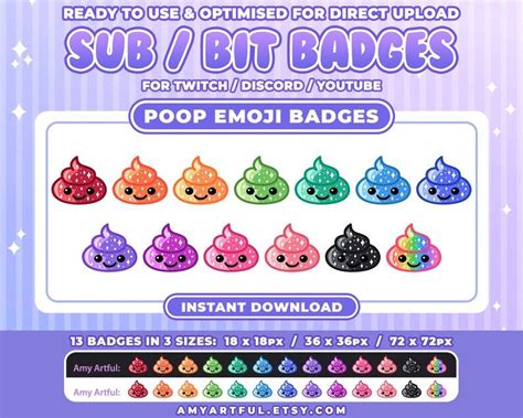 Twitch BIT SUB Badges Emojis Emotes Channel Art Etsy UK