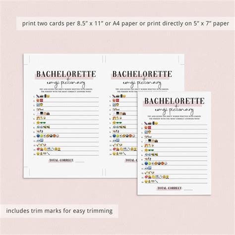 Dirty Emoji Pictionary Game Printable Bachelorette Party Games Etsy