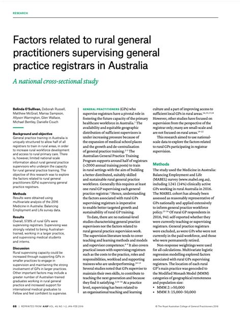 Gpsa General Practice Supervision Australia Research Policy