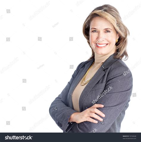 Smiling Business Woman Isolated Over White Stock Photo 70744648 | Shutterstock