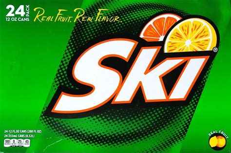 SKI Real Citrus Flavor Soda Drink 12 Fl Oz 24 Pack Cans Walmart