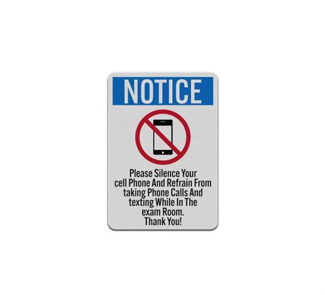 Please Silence Your Cell Phone Exam Room Decal Reflective