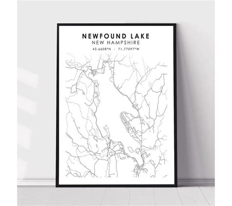 Newfound Lake Map Print Newfound Lake New Hampshire Map Print Newfound ...