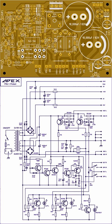 Amplifier Protection And Power Supply Circuits Power 56v Dc 12v 24v