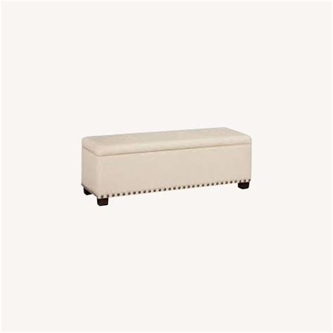 Pottery Barn Raleigh Upholstered Storage Bench Aptdeco