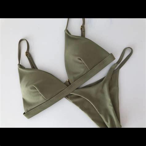 Swim Nwt Piece Olive Green Bikini Set Poshmark