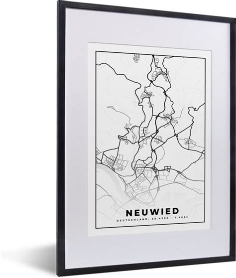 Fotolijst Incl Poster Stadskaart Neuwied Plattegrond Kaart