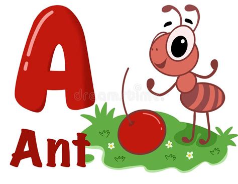 Cartoon Illustration A Of Letter For Ant Stock Vector Illustration Of