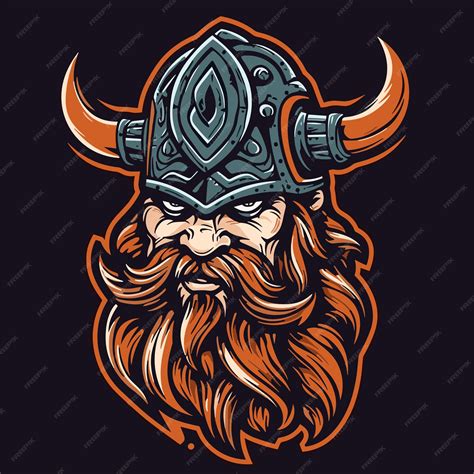 Premium Vector Viking Logo Design Face Vector Illustration Template