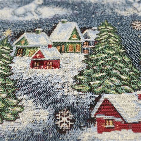 Tissu Jacquard de Noël au mètre Nuit de Noël Mercerine