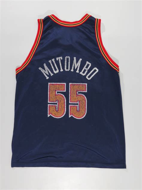 Denver Nuggets Dikembe Mutombo Champion Jersey - 5 Star Vintage