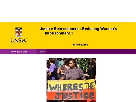 Justice Reinvestment Reducing Womens Imprisonment Julie Stubbs Australias