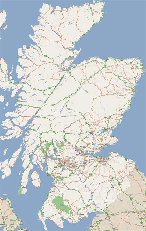 Large Road Map Of Scotland With Cities Scotland United Kingdom