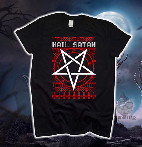 Hail Satan Shirt Satanic Shirt Pentagram Occult Shirt Etsy