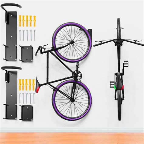 Flinter Upgraded 2 Pack Bike Rack Garage Wall Mount Swivel Bike Rack Wstopper