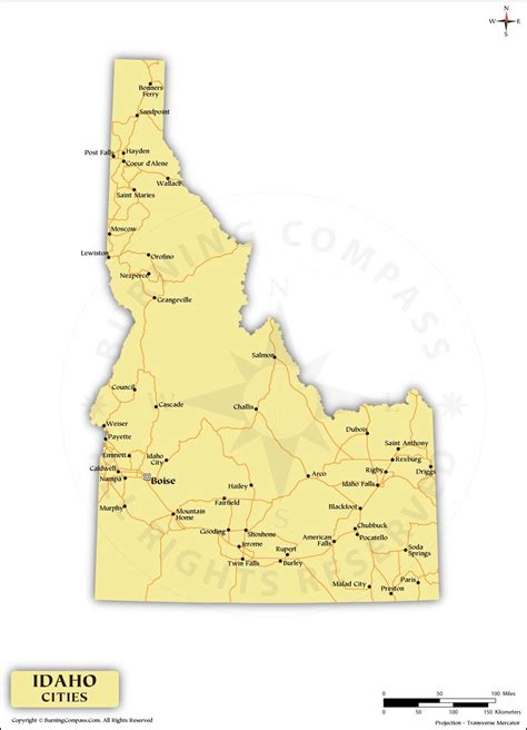 Idaho Cities Map Idaho State Map With Cities