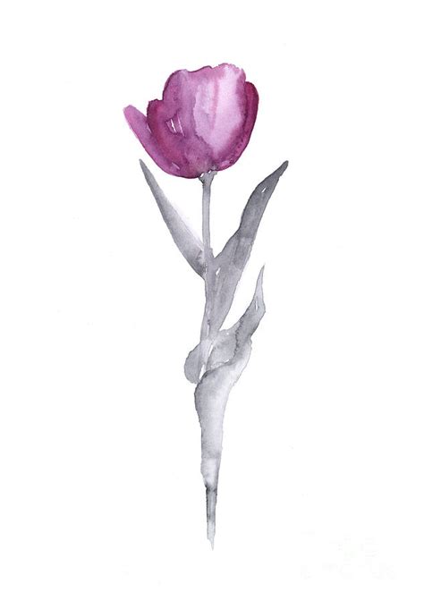 Abstract Tulip Flower Watercolor Painting Painting By Joanna Szmerdt