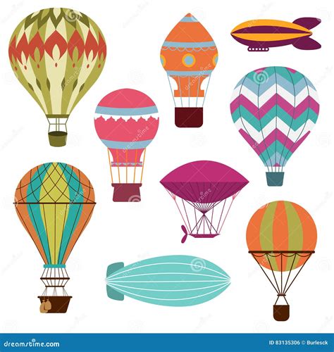 Retro Hot Air Balloons Stock Illustration Illustration Of Creative