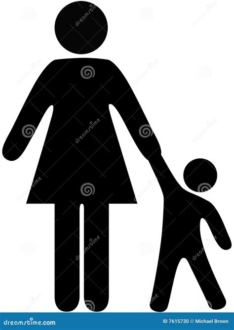 Symbol People Mom And Toddler Hold Hands Vector Illustration ...