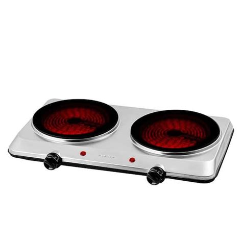 OVENTE Double Infrared Burner In Silver Hot Plate BGI S The Home Depot