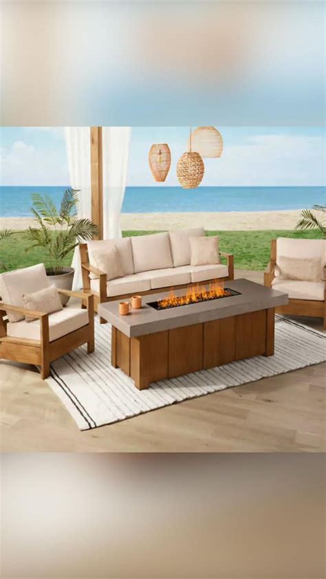 Costco Agio Valmar Piece Deep Seating Fire Set For Outdoor Living