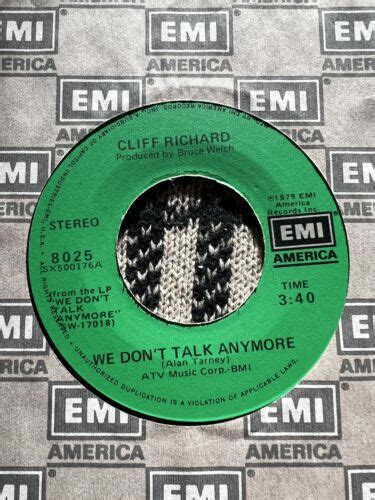 Vintage Cliff Richard We Dont Talk Anymore Rpm Ebay