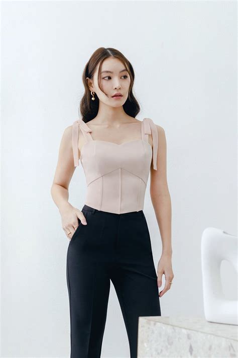 Leia Corset Top In Nude Pink Chello