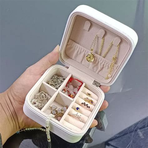 Petite Bo Te Carr E En Cuir Pour Bijoux Sac De Rangement Pour Matiques