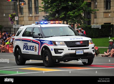 A Police Car Participating In A Pride Parade In The Canadian City Of