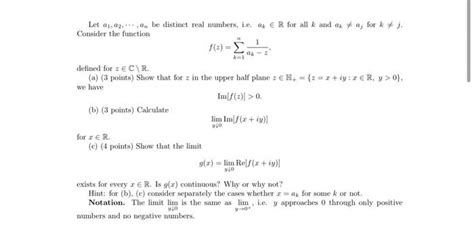 Solved Let A1a2⋯an Be Distinct Real Numbers Ie Ak∈r