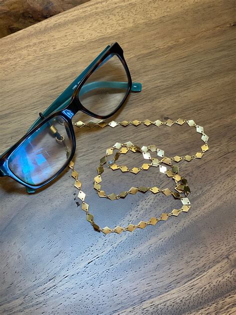 Gold Eyeglass Chain Geometric Rhomb Sun Glasses Chain Chic Eyewear