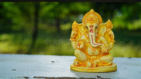 Eco Friendly Ganesh Or Ganpati Idol Or Murti With Nature Background